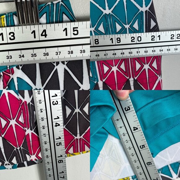 Slazenger Printed Tennis Skort Size 2 Stretch Activewear Golf Teal Pink Sporty - Picture 11 of 13